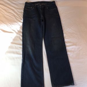 Dark wash straight leg jeans